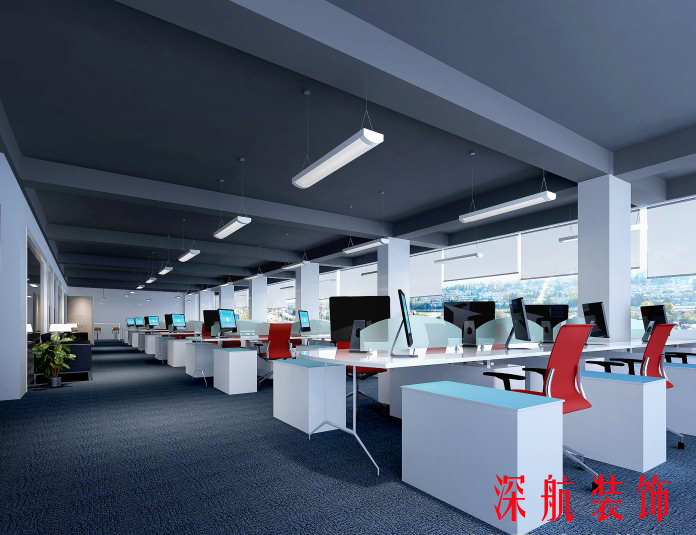 恒拓開源有限公司辦公室裝修辦公區(qū)效果圖