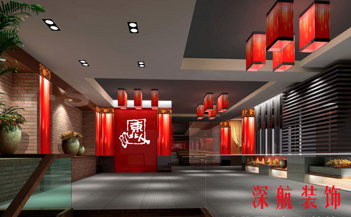 東北人餐廳2層入口裝修效果圖